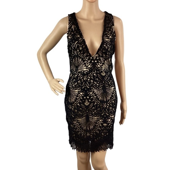 Lulus Truly Beloved Black Lace Bodycon Dress Size S - Picture 1 of 7